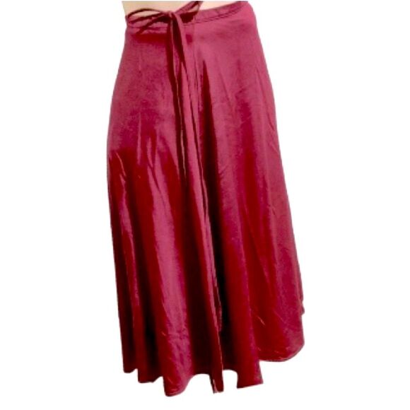 CAPEZIO Dance Professional Wear Maxi Long Wrap Burgundy Skirt Womens Medium - Picture 5 of 13